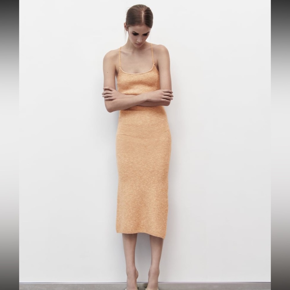 Zara KNIT DRESS WITH CHAINS NWT Size S